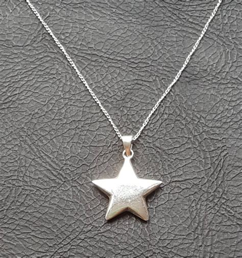 Sterling Silver Star Pendant Necklace Etsy
