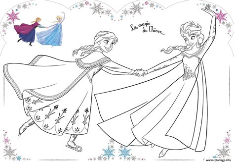 Coloriage La Magie De Lhiver Elsa Et Anna dessin
