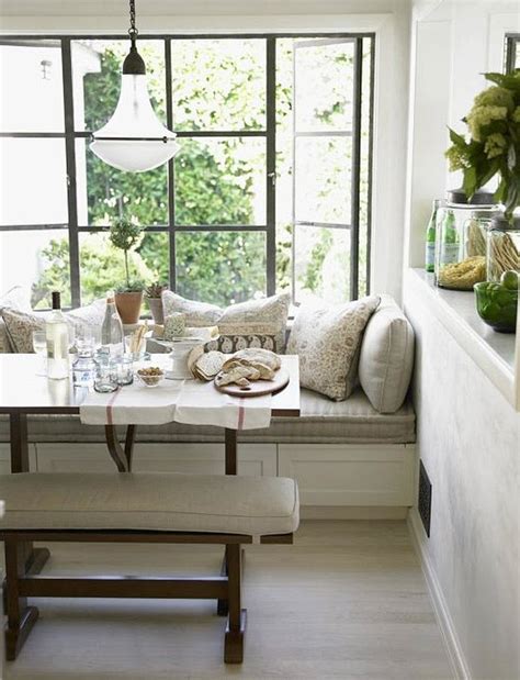 Chris Barrett White Rustic Modern Window Seat Banquette Breakfast