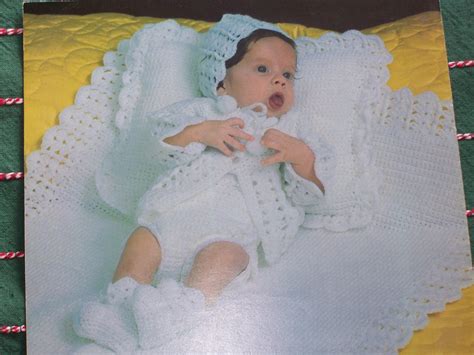 5 Vintage Baby Layette Sets Knitting And Crochet Patterns 125 Newborn