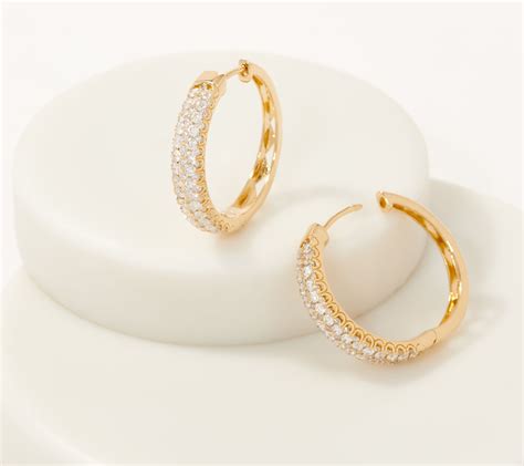 As Is Affinity 14k Gold Diamond Hoop Earrings 10cttw