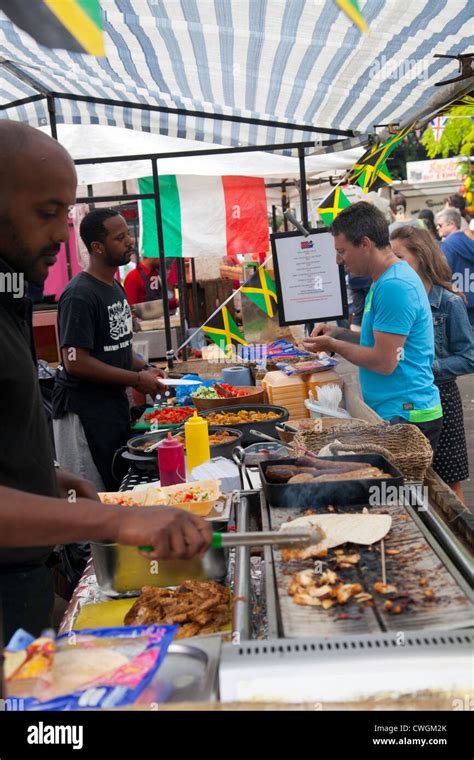 Camden Market Food Stalls London Uk Stock Photo Alamy