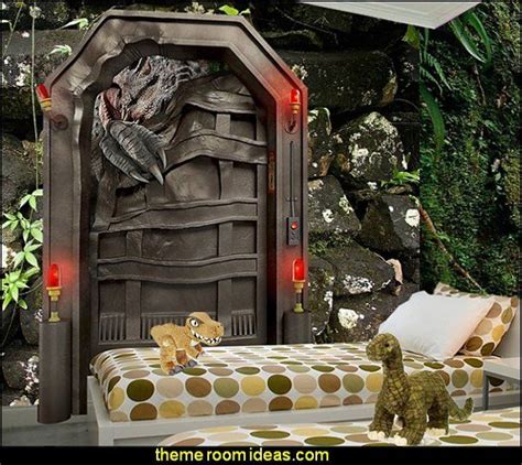Roommates jurassic world decals room decor bundle ~ 19 roommates jurassic world wall decals with 100+ jurassic world dinosaur stickers plus pens and more! Image result for Jurassic bunk beds with slides | Dinosaur room, Dinosaur theme bedroom ...