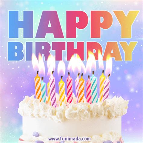Cute cakes gif images with candles, chocolate brownies, cupcakes with animated sparclers, drawings with funny characters and photos. Happy Birthday GIFs for Him — Download on Funimada.com