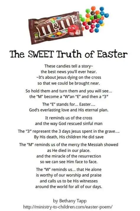 Mandm Easter Poem For Kids Free Printable