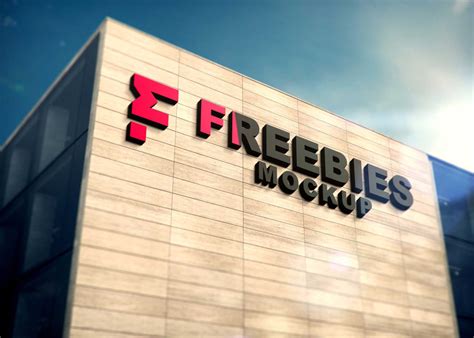 Free Freebies Building 3d Logo Mockup Freebies Mockup Nohatcc