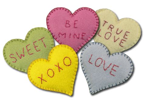 Lumenaris | Products | Felt | Felt Food | Candy Hearts