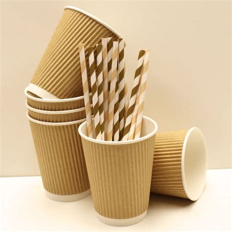 20 Brown Kraft Ripple Cups 12 Oz Paper Cups With Diy