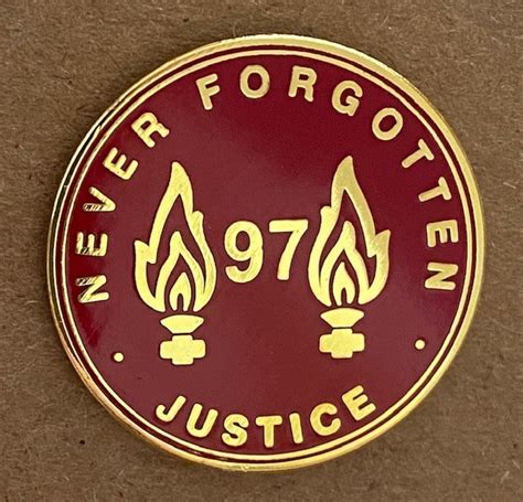 Liverpool 97 Never Forgotten Football Enamel Pin Badge Red The