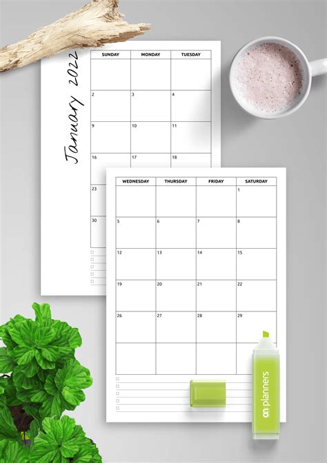 Printable Blank Monthly Calendar With Notes Download Printable