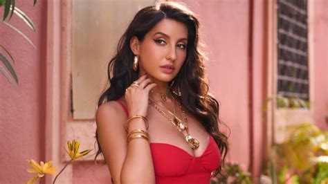 Cherished Nora Fatehi S Crimson Mini Slip Gown From The Horny In My