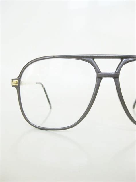 1980s vintage aviator glasses mens eyeglasses retro light metallic brown mocha