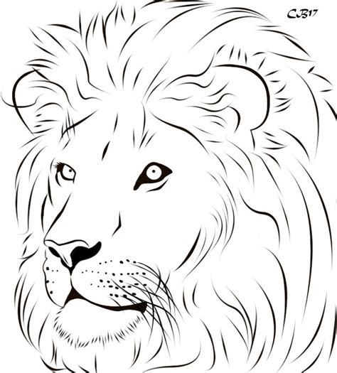 View And Download High Resolution Drawing Lion Loin Line Art Of Lion
