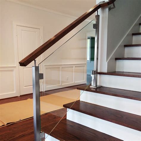6002 Contemporary Rectangular Wood Handrail Stainless Stair Parts