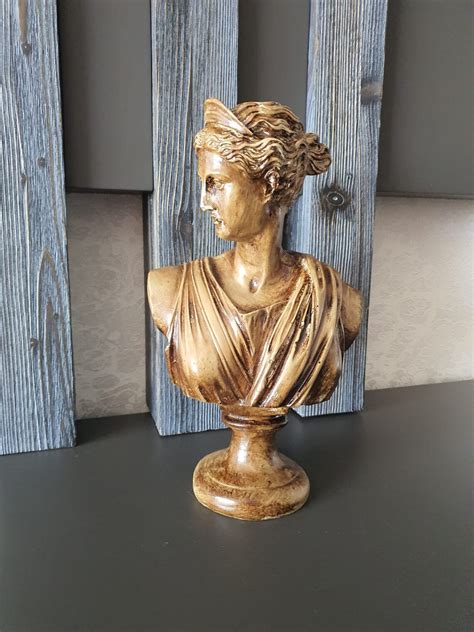 Artemis Diana Bust Head Greek Roman Goddess Handmade Etsy