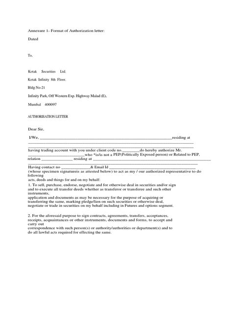 An authority letter is written to give someone the authority on behalf of the person who is writing the letter. Authority Letter | Signature | Identity Document