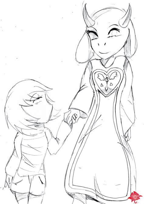 Fem Frisk And Toriel Sketch C Alicemoonlight By Theyurireviewer On