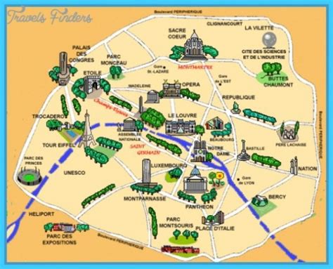 Paris Map With Attractions Paris Map Of Attractions Travelsmapscom