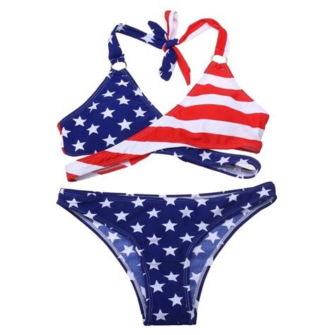 Usa Flag New Flag Bikini Swimwear Swimsuit Bathing Suit Beach Wear
