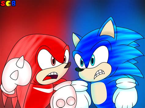 Sonic Vs Knuckles By Superchrisplus On Deviantart