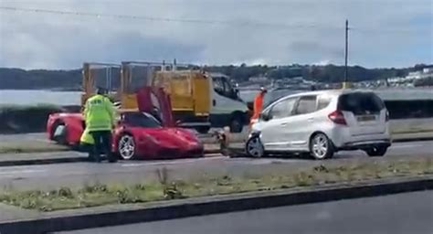 Ferrari Enzo Spins Across The Road Crashes Into Honda While Being