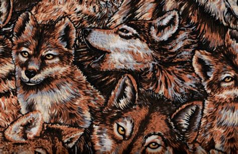 Wolf Fabric Wolves Fabric Wolves In The Wild 1 Yard Fabric