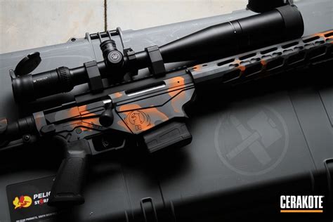 Ruger Precision Rifle Coated Using Tequila Sunrise Hi Vis Orange And