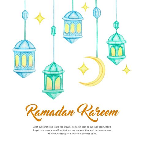 Free Vector Hand Drawn Watercolor Ramadan Kareem Background
