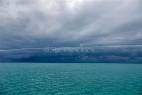 Stormy Seascape Tropical Turquoise Sea In Bad Weather Stock Image
