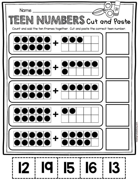 Making Teen Numbers With A Group Of 10 Worksheet