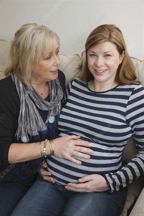 Mother With Pregnant Daughter Stock Image C0471263 Science Photo Library