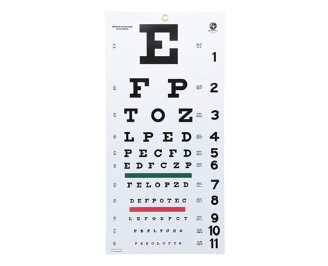 Snellen Plastic Eye Chart Graham Field