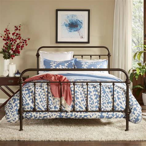 Queen queen lull metal bed frame dimensions:59.5 x 79.5 x 14 sku: HomeSullivan Calabria Antique Brown Queen Bed Frame ...