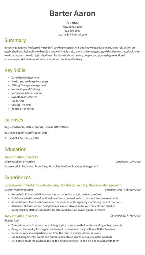 New grad nurse resume template. 30+ Nursing Resume Examples & Samples - Written by RN Managers | Resume.com
