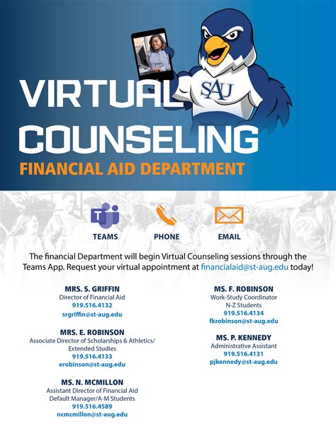 Virtual Counseling Flyer Saint Augustines University