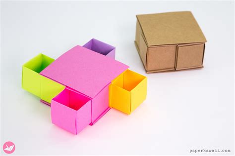 Origami Secret Drawer Box Tutorial Tetra Box Origami Box Diy