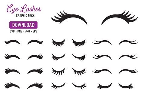 Eye Lashes Vector Graphic Bundle Graphic By The Gradient Fox