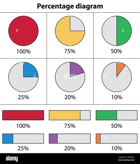 Circle Percent Diagram Percentage Pie Chart Progress Infographic Set