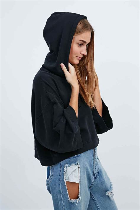 cheap monday vasty cropped hoodie in black £50 uk catalog