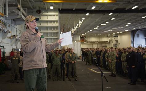 first female commander of us aircraft carrier tapped for promotion to rear admiral stars and