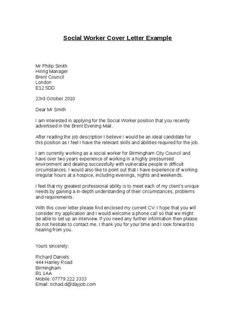 I am interested in applying for the social worker position that you are currently looking to fill. sample cover letter for social work position | Cover ...