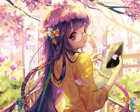 Download 768x1024 Furyou Michi Gang Road Anime Girl Glasses Sakura Tree Cute Wallpapers For