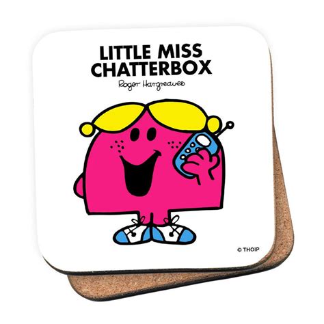 Personalised Little Miss Chatterbox Cork Coaster