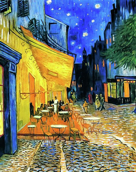 Cafe Terrace At Night Arles By Vincent Van Gogh Painting By Vincent Van Gogh Pixels Merch