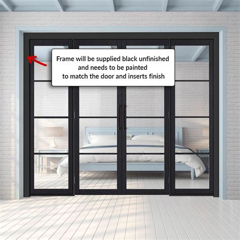 Thrueasi Room Divider Soho 4 Pane Charcoal Clear Glass Prefinished