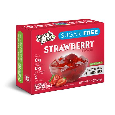Simply Delish Plant Based Natural Strawberry Jel Dessert 6 Pack Zero