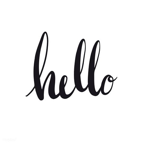 Hello Handwritten Typography Style Vector Free Image By