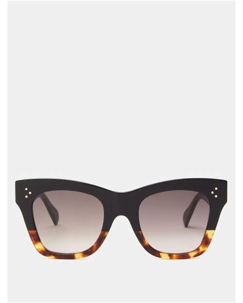 Celine Gradient Square Acetate Sunglasses In Black Brown Brown Lyst