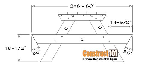 6 Foot Picnic Table Plans Diy Projects Construct101