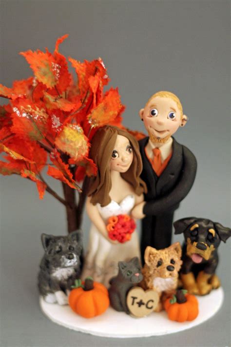 Personalized Fall Wedding Cake Topper Autumn By Cherryredtoppers 190